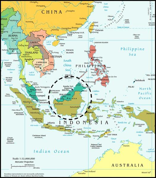 Location of Borneo