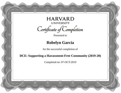 Harvard DCE Certificate
